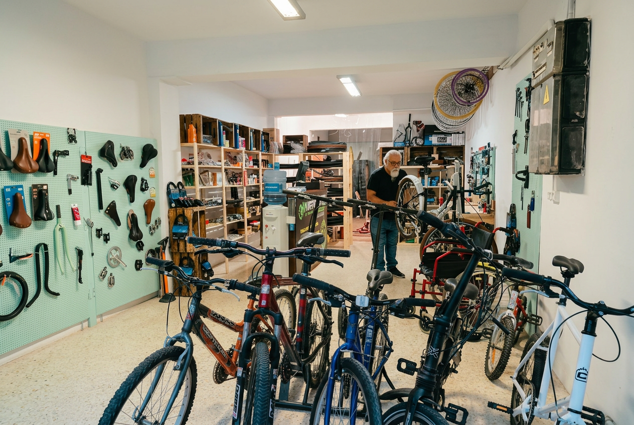 Interior de la tienda Movent Bicis